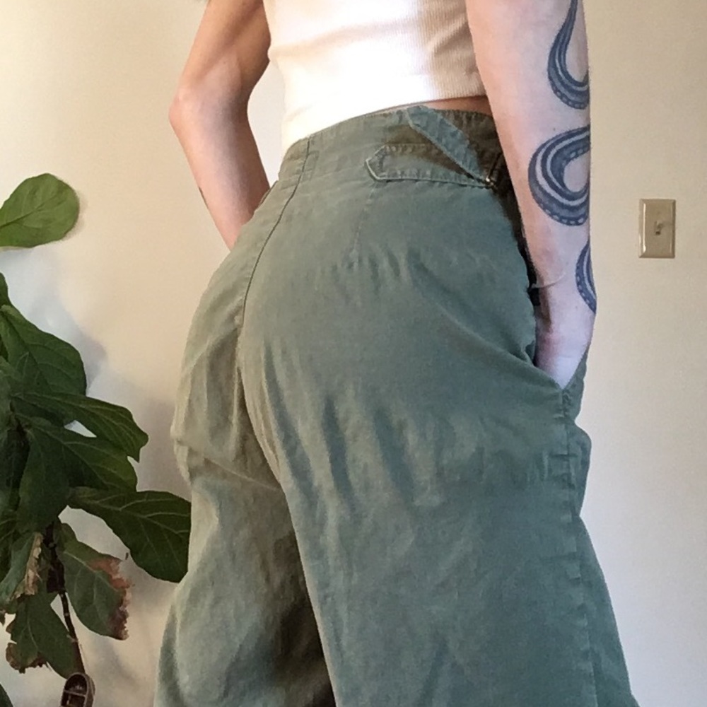 MOTHER Wide Leg Cinch Waist Cotton Pants